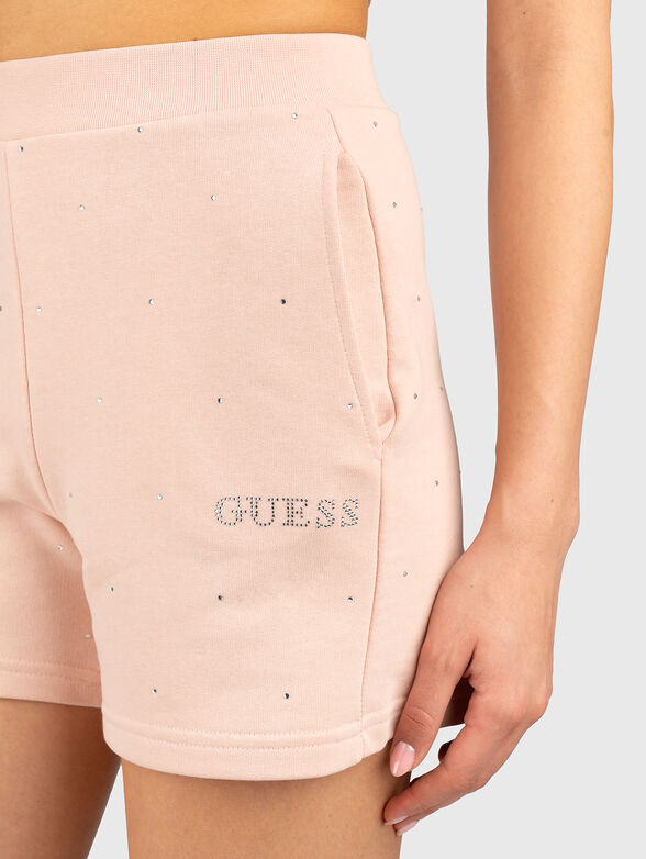 Shorts with logo rhinestones - 3