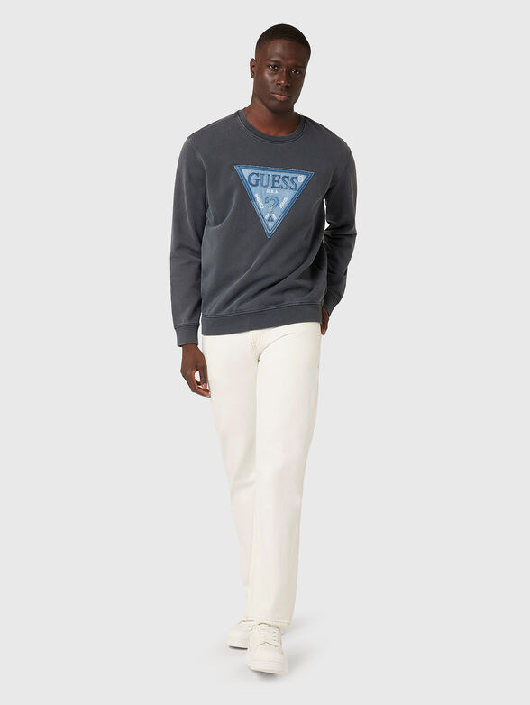 Rond neck sweatshirt with logo patch - 2