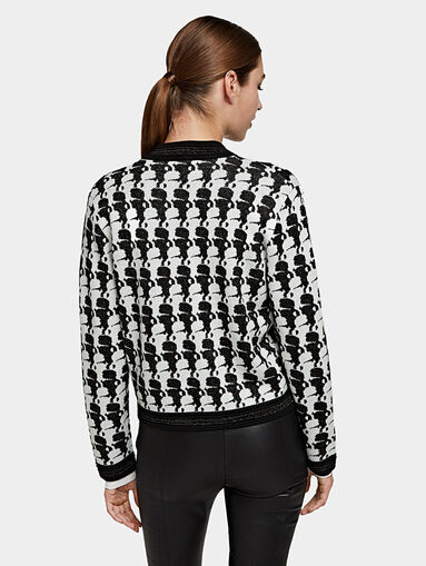 Jacquard cardigan with monogram print - 4