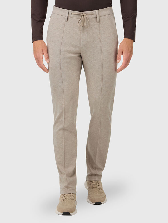 Viscose blend trousers with elastic waist - 1