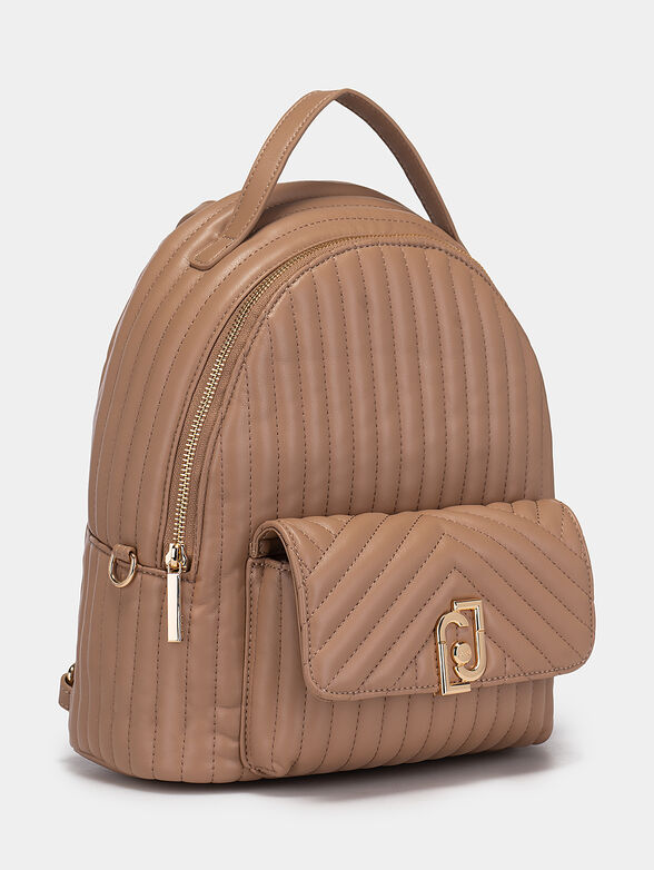 Backpack with quilted effect and metal logo detail - 3