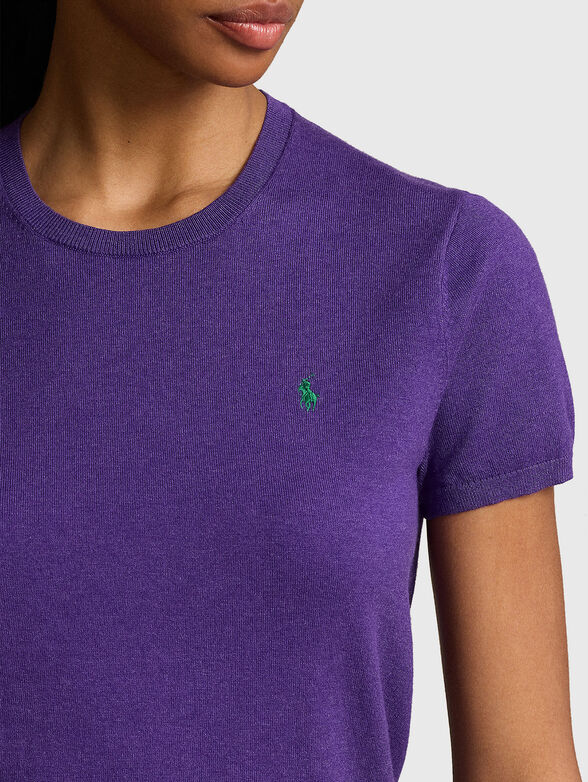 Purple cotton blend pullover - 4