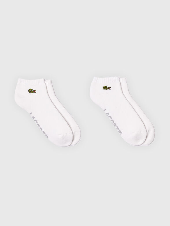 Set of two pairs of black socks with logo - 1