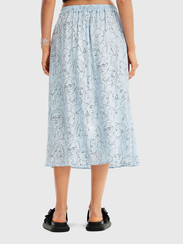 DELIA viscose midi skirt with print - 2