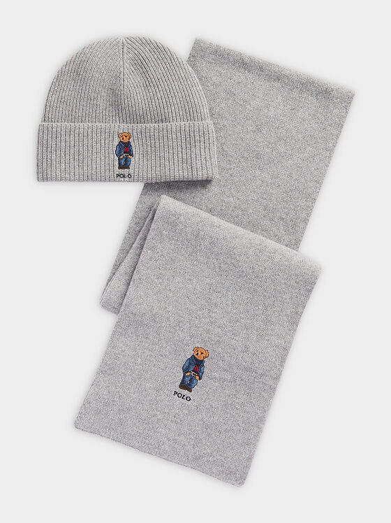 Комплект от шал и шапка с Polo Bear бродерия - 1