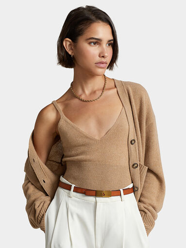Knitted top in brown - 5