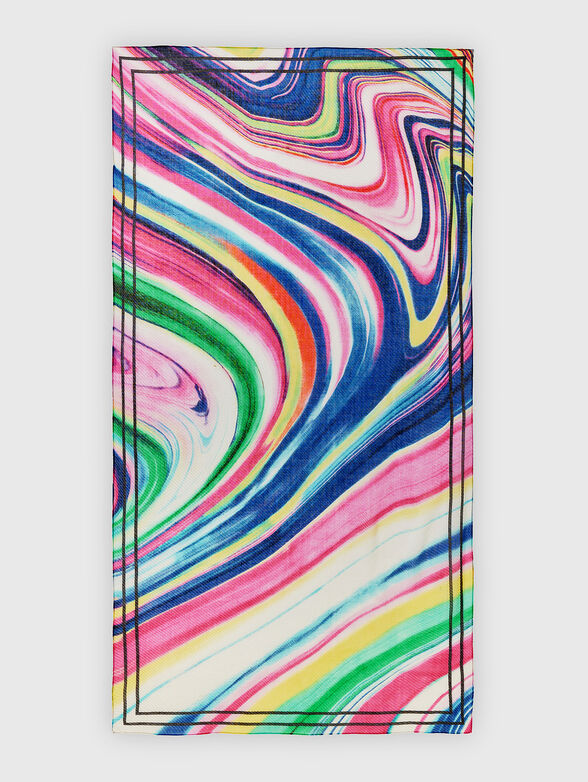 Scarf with multicoloured print - 1
