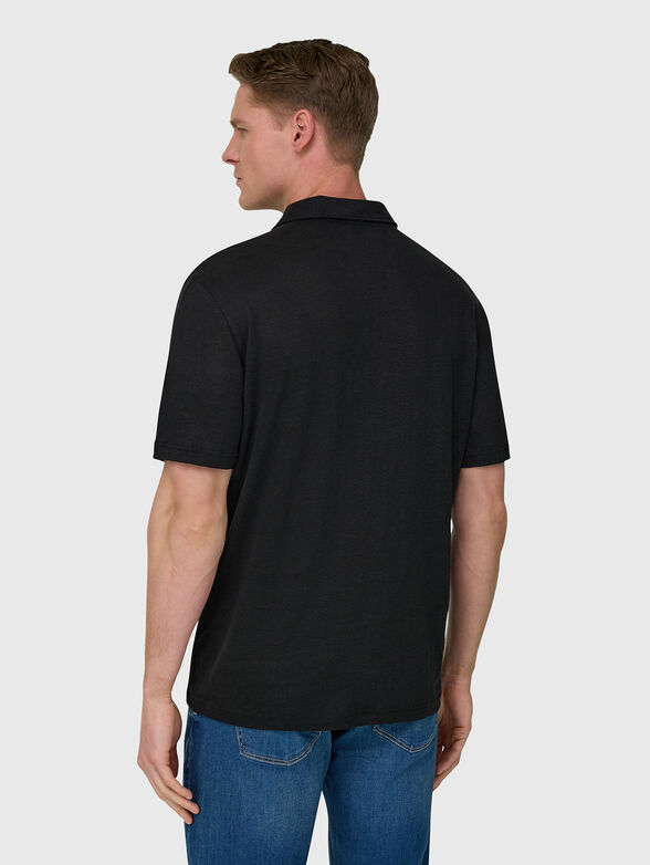 Black short-sleeved polo shirt - 3