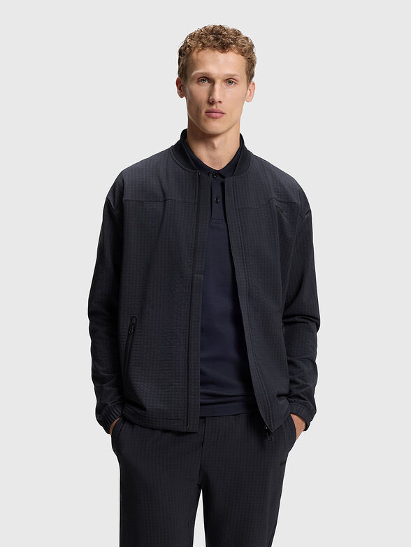 Sweatshirt with zipp and embossed texture - 1