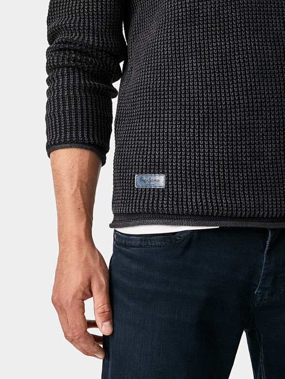 STEVEN Black cotton sweater - 3