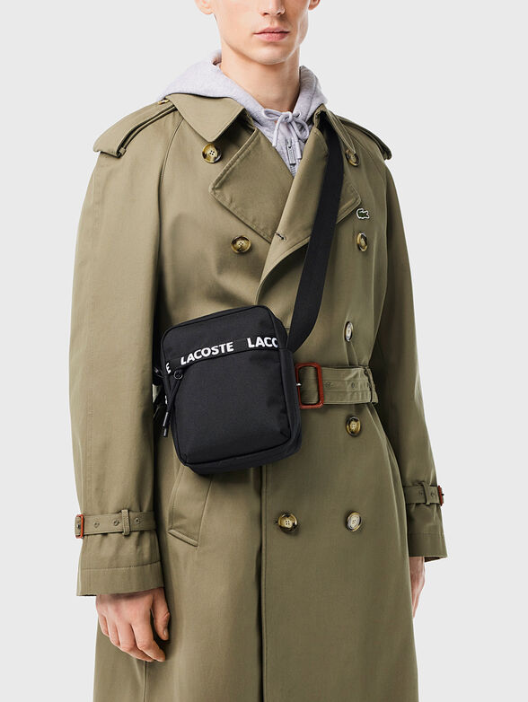 Black crossbody bag with contrast logo - 2