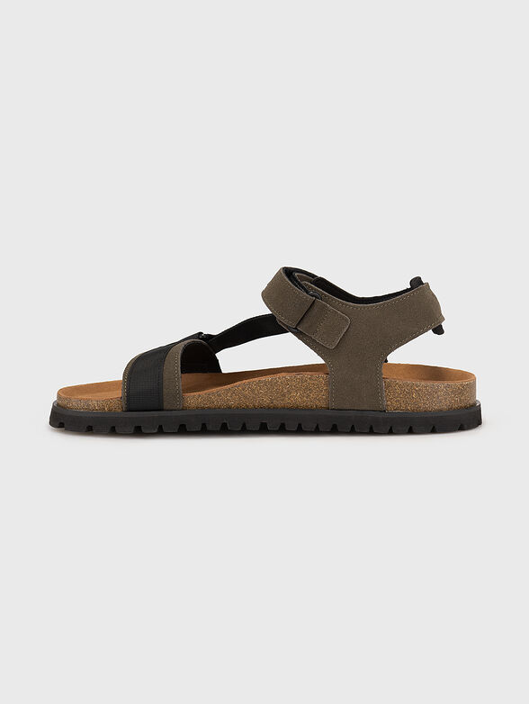 Suede sandals with cork element - 4