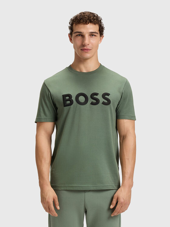 Black T-shirt with oval logo - 1