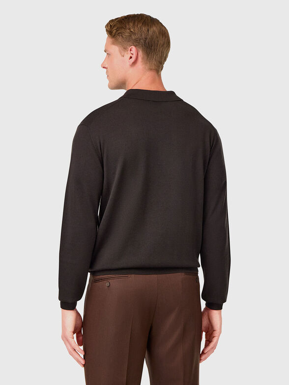 Wool sweater in dark brown - 3