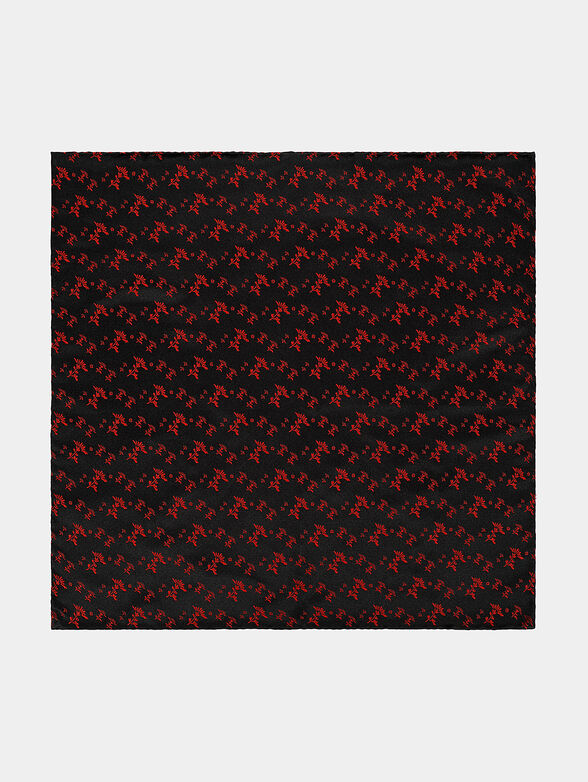 Black handkerchief with floral embroidery - 1