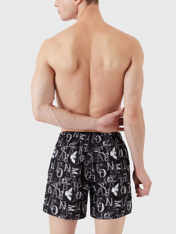 Beach shorts with artistic logo print - 3