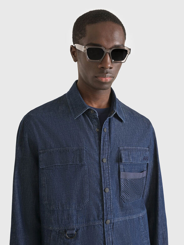 Long sleeve denim shirt with logo - 3