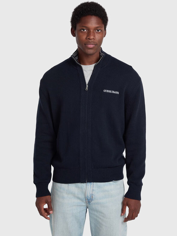Cotton sweatshirt with zip - 1