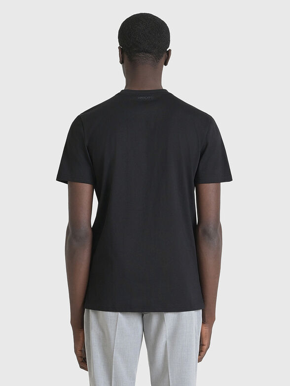 Black T-shirt with embossed print  - 2