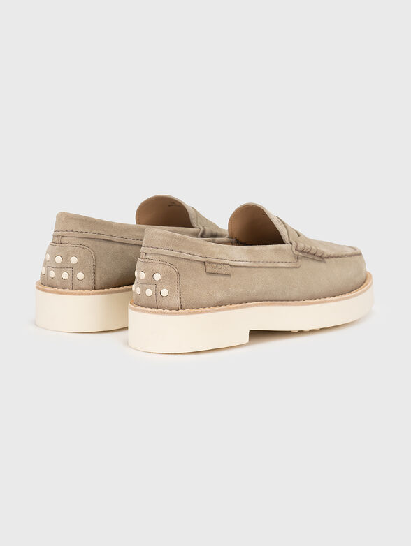 Suede beige loafers with contrast sole - 2