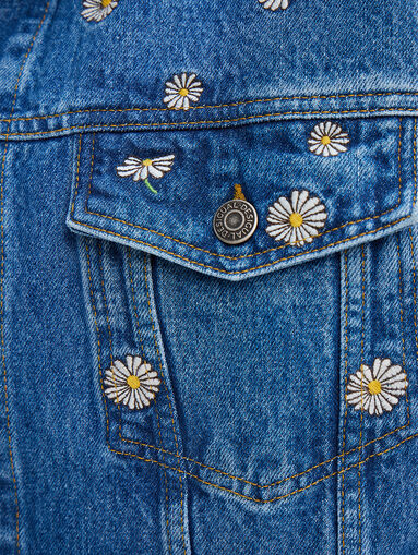 Denim jacket with floral motifs - 4
