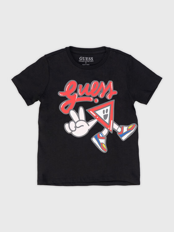 Black T-shirt with print - 1