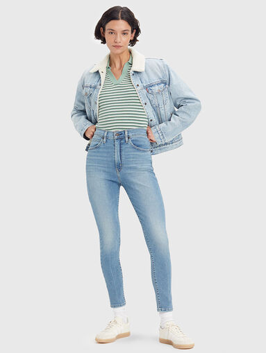 High waist blue skinny jeans - 5