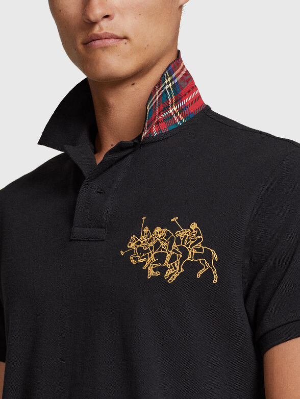 Polo-shirt with contrast embroidery and collar - 3