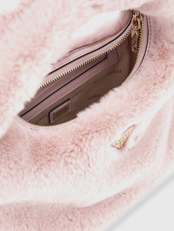 KATINE small pink bag with eco fur - 4
