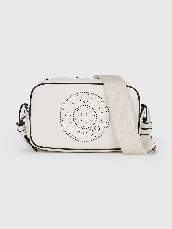 K/CIRCLE leather crossbody bag with logo perforation - 1