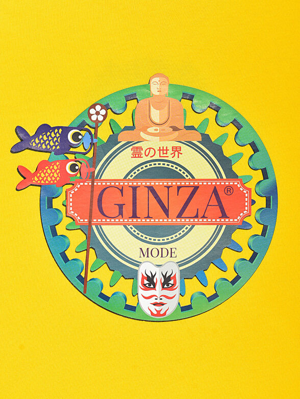GMTS009 T-shirt with accent prints in yellow color - 4