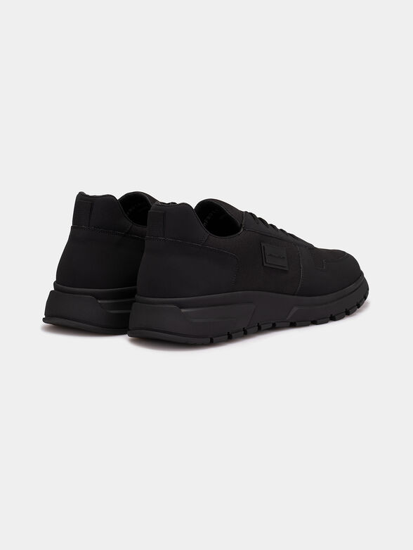 Black sneakers with logo patch - 3