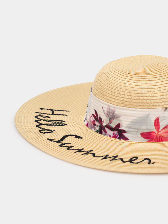 Wide-brimmed hat with inscription - 6