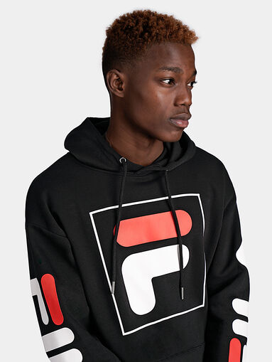 Hooded sweatshirt with maxi logo print - 4