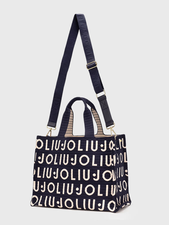 Knit tote bag with long strap - 2