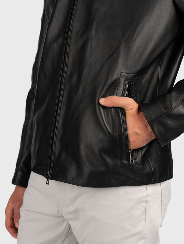 Leather biker jacket - 6