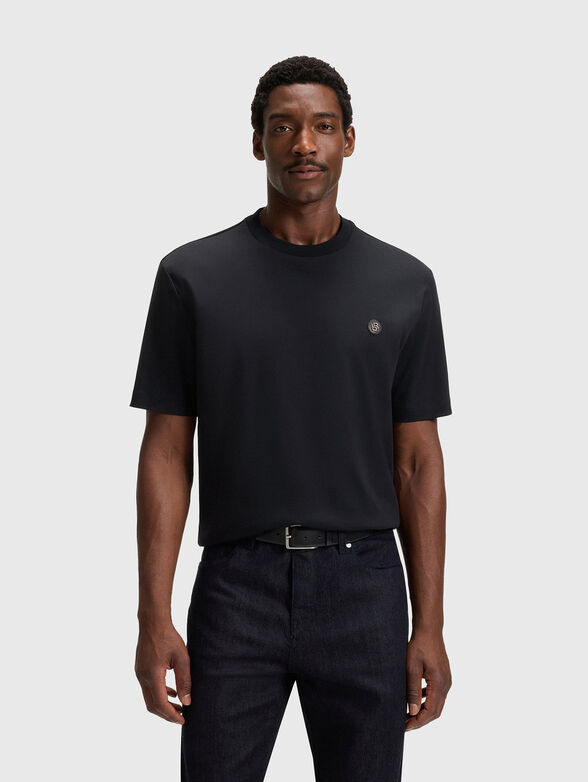 White T-shirt with oval neckline - 1