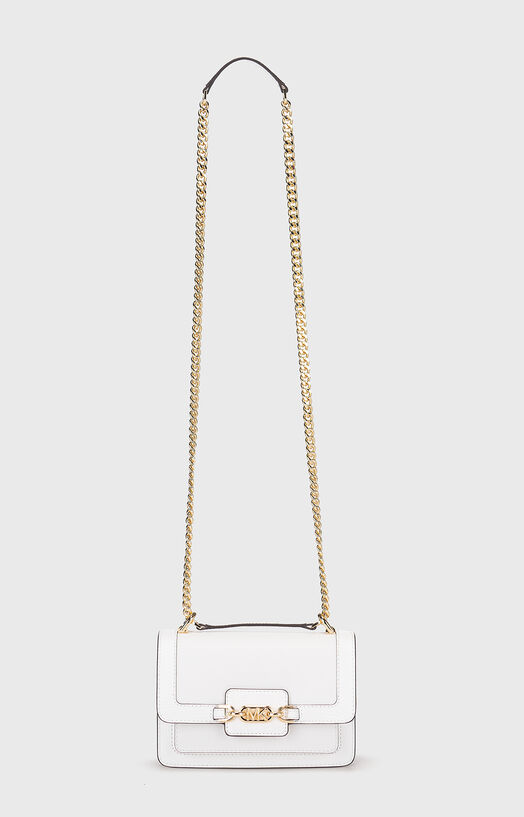 Leather crossbody bag in white color brand MICHAEL KORS