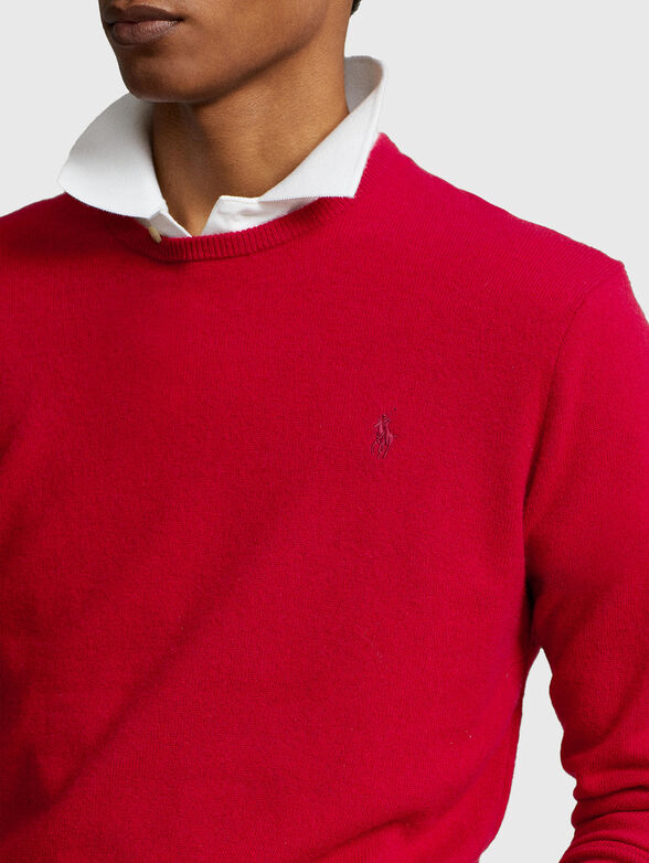 Wool sweater in red color - 4