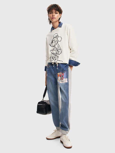 Sports trousers with denim texture  - 5