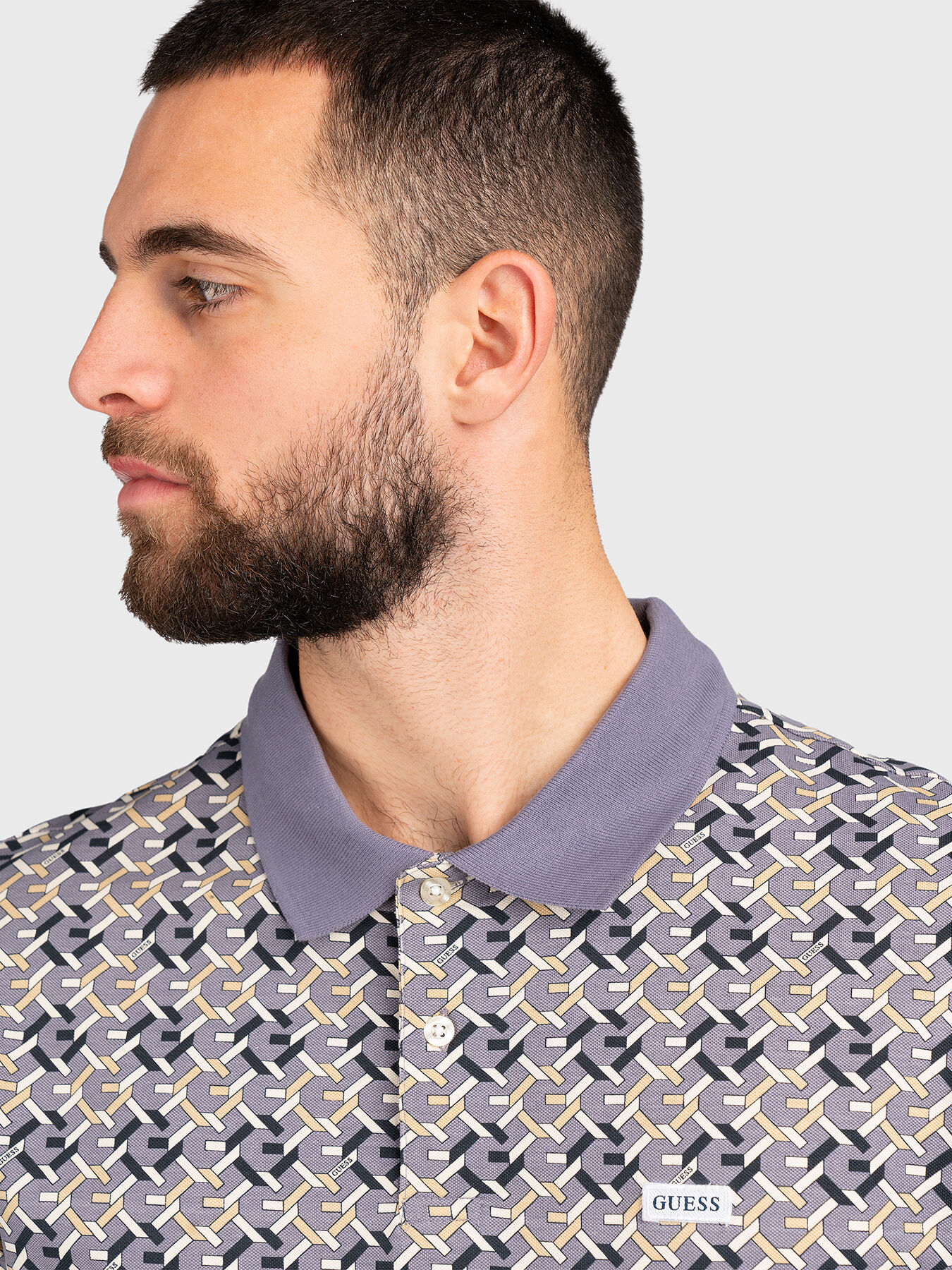 Monogram logo effect polo shirt brand GUESS