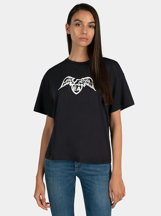 Cotton T-shirt with logo print - 1