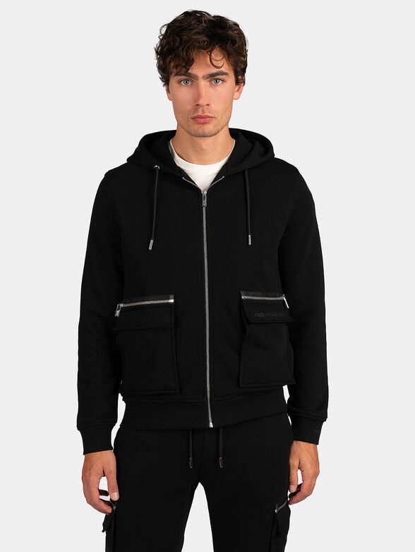 Sweatshirt with hood and logo print on the back - 1