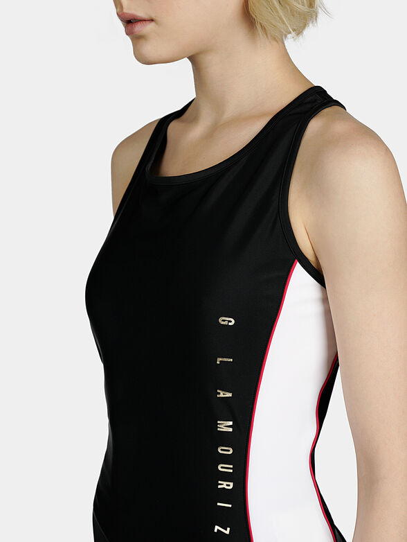 Jersey top in black with contrasting details - 2