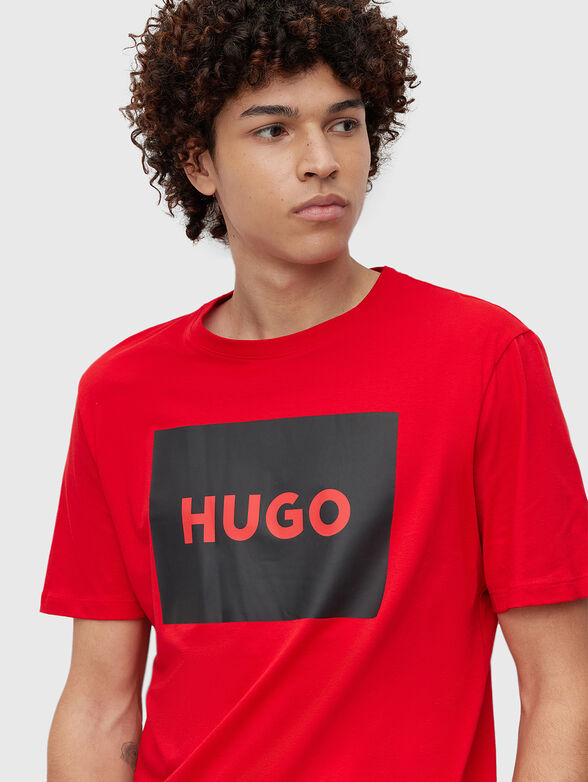 Black cotton T-shirt with logo print - 4