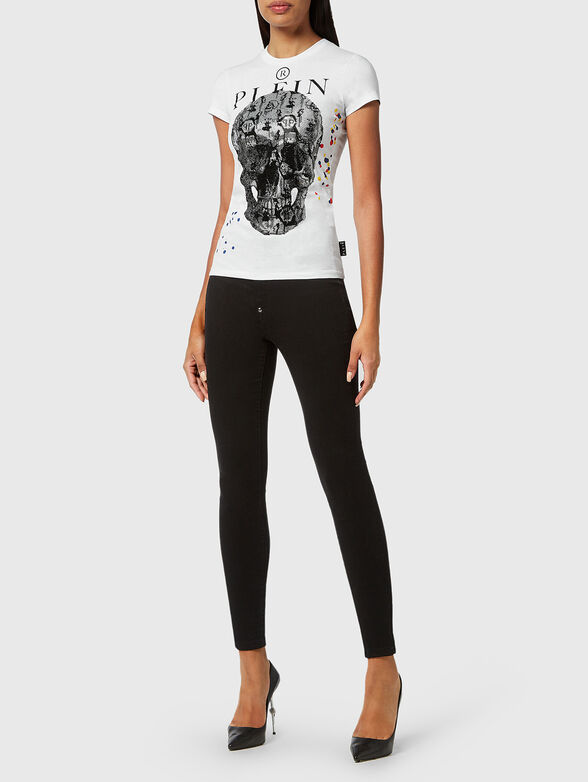 T-shirt SKULL with rhinestones and art details - 2