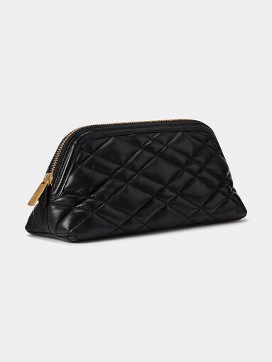 Leather pouch with quilted effect - 5