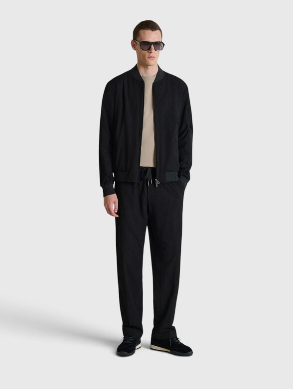 Black jacquard trousers - 3