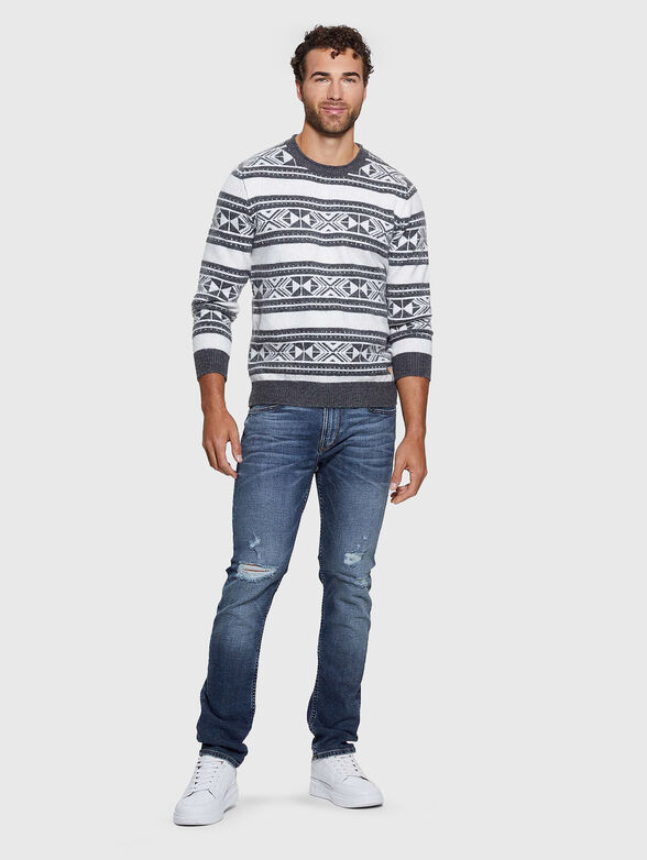 Jacquard oval neck sweater - 2