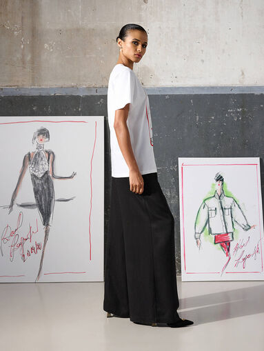 White T-shirt with artistic print - 5